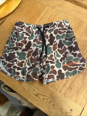 Fieldstone baby boy Camo Drawstring swim trunks - Brown/Green